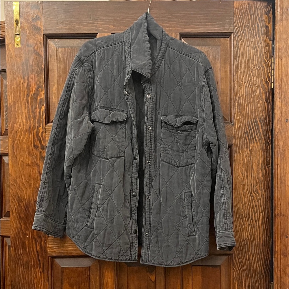 Blank NYC Charcoal Quilted Shirt Jacket or SHACKET